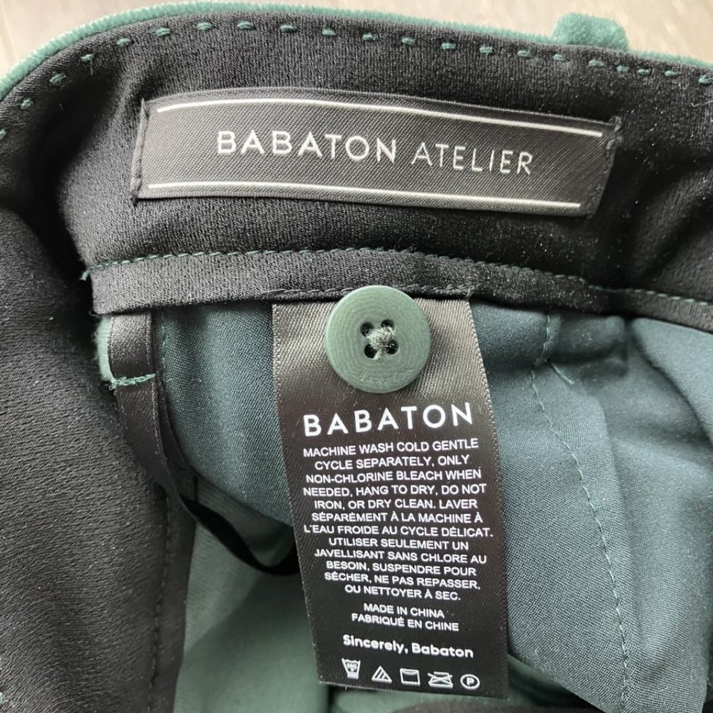 BABATON Wyatt Green Velvet Pants - NWT - Picture 4 of 5